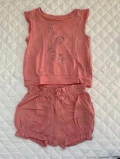 babyGap FL0WER刺繍 ピンクシャツとパンツセット 12-18ヶ月