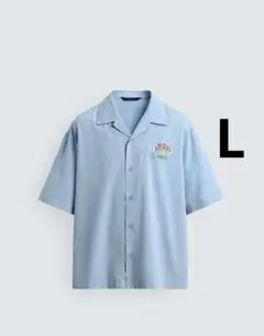 ZARA ザラ　レーヨン＆コットン柄リラックスフィットシャツ　新品、未使用