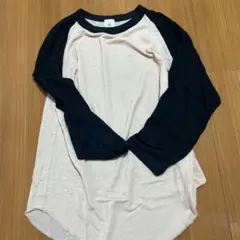 roku 6 ベージュ・黒　ラグラン長袖シースルーTシャツ