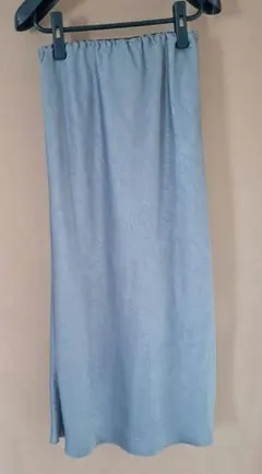 BEAMSビームス【超美品タグ有】サテンマーメイドロングスカート　ブルーグリーン