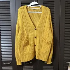 シューラルー　ケーブルニットカーディガン マスタード