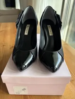 Diana ブラックリボンハイヒール　24センチ