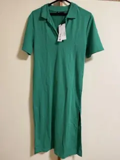 ZARA ワンピース 緑 グリーン 半袖