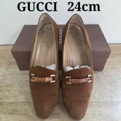 GUCCI】バンブー タッセル ローファー パンプス 黒 7B（24cm相当