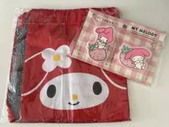 マイメロディ 巾着　タオル　クリップ　イチゴ　セット　ハンカチ　マイメロ