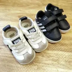 キッズ スニーカー 2点セット まとめ売り オニツカタイガー adidas