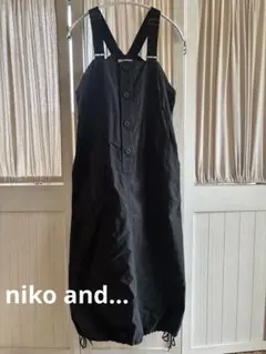ニコアンド ナイロンワークジャンパースカートM ブラック