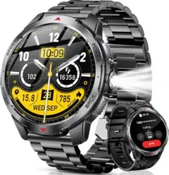 25【新品】スマートウォッチ　1.7インチ　大画面　防水　GPS　遠隔撮影　通話