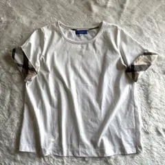 BLUELABEL CRESTBRIDGE 半袖Tシャツ 38 袖チェック　白のサムネイル