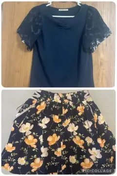 2点セットMAJESTIC LEGON トップス フローラル スカート フレアのサムネイル