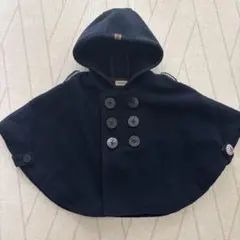 MIKIHOUSE ネイビー フード付きポンチョ