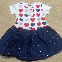 ハート柄 半袖ワンピース 100cm