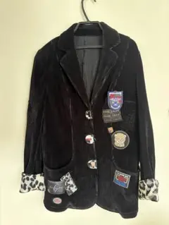 【美品】伊太利屋/コーデュロイ パッチ付き テーラードジャケット