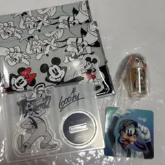 ディズニー　グーフィー　レトログラスミニチュア　アクリルスタンド　ステッカー