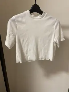 CHIP CLIP ホワイト クロップド丈 Tシャツ
