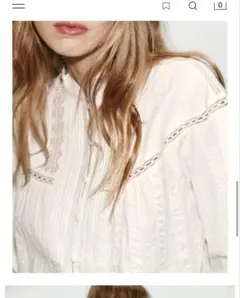 ZARA レーストリムピンタックシャツ XSのサムネイル