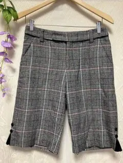 チェック柄ショートパンツ 裏地のみ訳あり