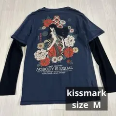 kissmark 重ね着風　ロンT y2k フェード　ガール　和柄　刺青のサムネイル