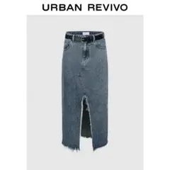 URBAN REVIVO ダークデニム スリットスカート