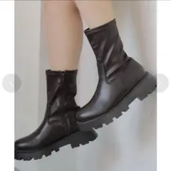 NICE CLAP ナイスクラップ ストレッチショートブーツ ブラウンのサムネイル
