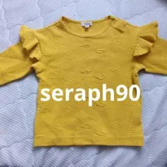 Seraph イエロー 長袖花柄カットソー 90
