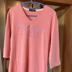 HIDEAWAYS NICOLE ピンク Vネック Tシャツ