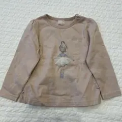 petit main バレリーナモチーフ長袖Tシャツ 90cm