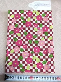 シーチング生地　和柄　椿　ピンク系　50cm