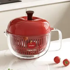 【新品・匿名配送】りんご型 サラダスピナー 野菜水切り器のサムネイル