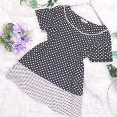 美品✨ensuite ドット柄 切替 半袖 ブラウス M 日本製