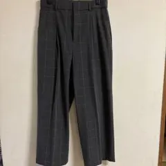 UNIQLOユニクロタックワイドパンツグレーチェック