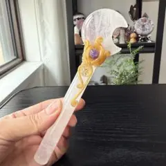 天然石水晶の魔法棒　置物NO.092614