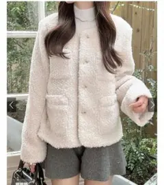 ノーカラーラメボアジャケット fo2084 GRL