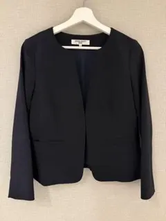 【美品】Natural Beauty Basic ネイビーノーカラージャケットS