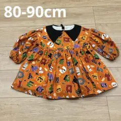 ハロウィン オレンジ ワンピース 80-90cm コスプレ 仮装