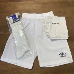 サッカーパンツ　ソックス　ホワイトセット　150cm