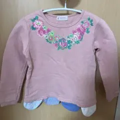 花柄 ピンク 長袖カットソー