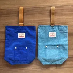 青色 シューズバッグ 布製