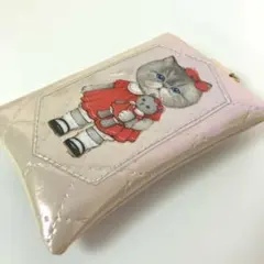 キラキラオーロラピンク系　キルティング風 ミニポーチ　コヤンイサムチョン