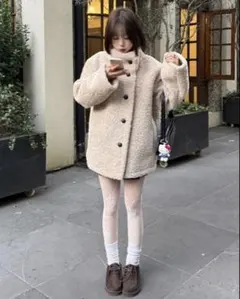 nugu ボア　コート　アウター　ベージュ