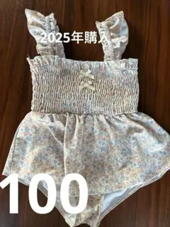 美品　テータテート　水着　【100】 花柄　女の子 可愛い
