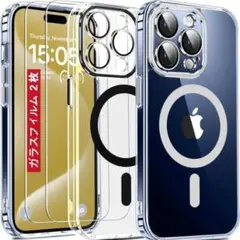 iPhone15Pro ケース　 カメラ全面保護 ガラスフィルム付　シルバー