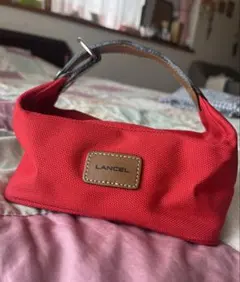 ◻️猫ちゃん様　専用◻️ LANCEL レッド キャンバス生地ポーチのサムネイル