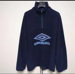 90s レア品 Oasis アンブロ フリース ハーフジップ　ネイビー