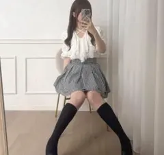 apres jour 千鳥柄 ハイウエストフレアスカパン 地雷 量産