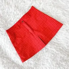 美品 《フィドラ》 (L) チェック柄ゴルフスカート インナーパンツ スイング