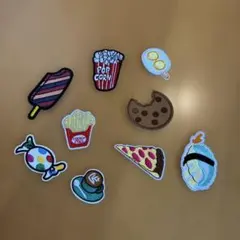 食べ物モチーフの刺繍ワッペン9枚セット　Bセット
