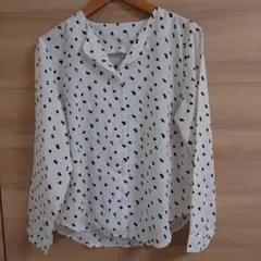 ドット、水玉長袖シャツ