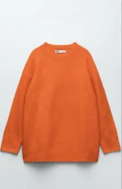 ZARA オーバーサイズニットセーター(オレンジと青)