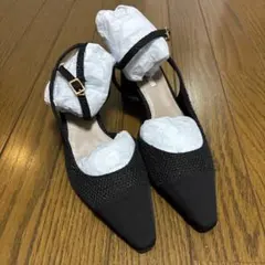 RANDA ツイードパンプス　ブラック